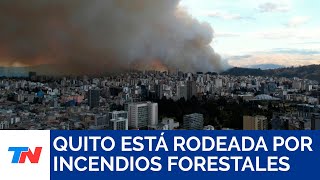 Ecuador cinco incendios forestales en Quito dejaron varios heridos y cientos de familias evacuadas [upl. by Dex]