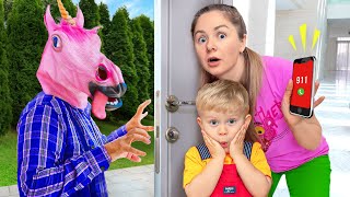 Whos At the Door  More Kids Videos by Diana and Roma Family [upl. by Nodnab488]