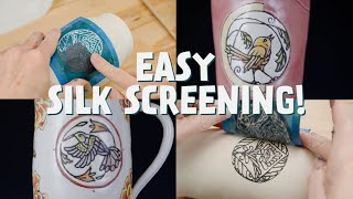 Easy Silk Screening for Pottery  BEST WAY TO SILK SCREEN POTTERY [upl. by Bigot]