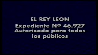 EL REY LEÓN 1994  Intro VHS España  Escena Inicial [upl. by Eilrebma]