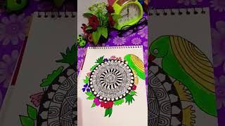 mandala art and colourful flowers 🌺🌹🌺🌹 [upl. by Garik134]