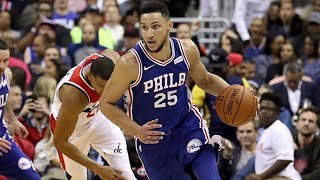 Ben Simmons Markelle Fultz NBA Debut John Wall Dunks 76ers vs Wizards 201718 Season [upl. by Garlanda]