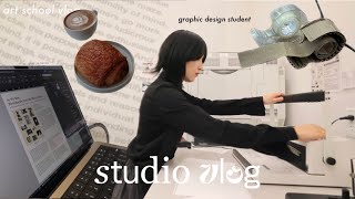 美大生の日常 a busy studio vlog as a graphic design student [upl. by Ramyar]