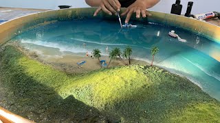 How to make an OCEAN TABLE – Awesome ideas – Epoxy Resin art [upl. by Ruhtua]