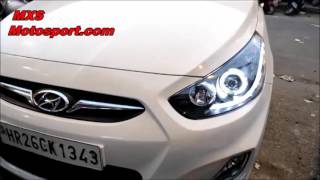 V568 Projector Headlight Hyundai Verna fluidic by Mxsmotosport [upl. by Lenahtan]