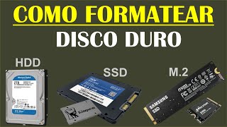 Como formatear disco duro HDD SSD M2 📂 Borra datos archivos para siempre [upl. by Akoyin680]