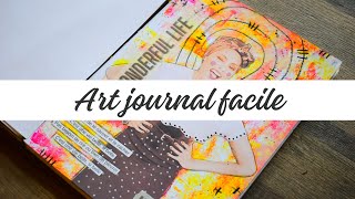 ART JOURNAL  Une page FACILE [upl. by Ebarta]