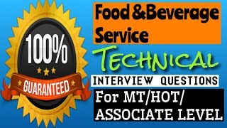 100  guaranteed food and beverage interview questions interview series  5 [upl. by Sapers]