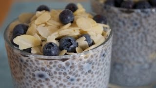 Chia Samen Rezept ❤ Chia Pudding mit Heidelbeeren amp Mandelblättchen ❤ Gesundes Dessert  Frühstück [upl. by Ecilahs976]