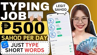 LEGIT TYPING JOB 2023 ₱500day SAHOD sa GCASH  just TYPE SHORT WORDS using PHONE  LIVE PAYOUT💸 [upl. by Benis204]