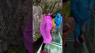 Terrified Tourists on Tianmen Mountains Glass Skywalk [upl. by Anier]