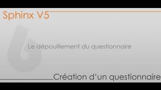 Formation Sphinx  Partie 6  Le dépouillement du questionnaire [upl. by Phalan]