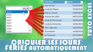 Dates et heures sur Excel  06 Comment calculer les jours fériés sur Excel [upl. by Shaff]