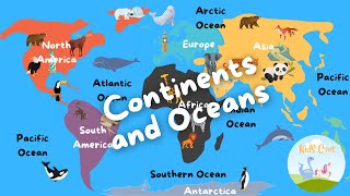 Learn Continents and Oceans  Animals in each continent and ocean [upl. by Lanae]