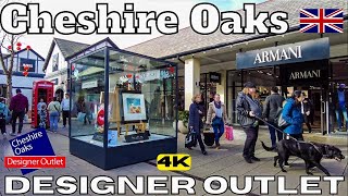 CHESHIRE OAKS Designer OUTLET Full Walk Tour ENGLAND United Kindom UK 4K [upl. by Oys284]