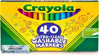 Crayola Ultra Clean Fine Line Washable Markers 40ct Colored Markers for Kids Review [upl. by Eciryt]