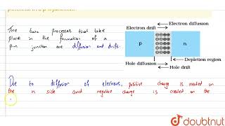 Write the two processes that take place in the formation of a pn junction Explain withthe help [upl. by Ylrebmyk]