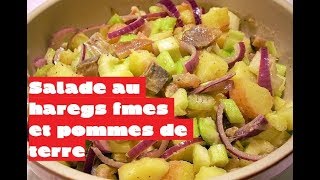 RECETTE  Salade aux harengs fumés et pommes de terre Recette express [upl. by Akiria]