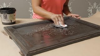 How to Stencil on Wood Tutorial Create a Carved Wood Effect with Furniture Stencils and Wood Icing [upl. by Sherm]