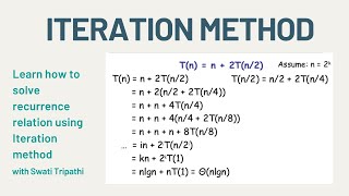 Iteration Method To Solve Recurrence Relation Data Structure and Algorithms [upl. by Ainesej]