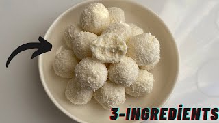 3 ingredients quick easy athome coconut balls raffaello no sugar [upl. by Harwin101]