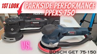 new PARKSIDE PERFORMANCE PPEXS 750A1 Getriebe Exzenterschleifer gear drive VS BOSCH GET 75150 [upl. by Ahsikel]