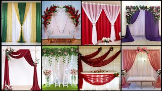 Simple wedding stage backdrop decor ideas  wedding stage decoration ideas low budget [upl. by Martino]