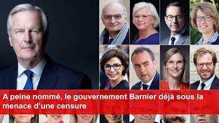 A peine nommé le gouvernement Barnier déjà sous la menace d’une censure [upl. by Dralliw]