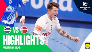 Denmark go past Greece  Greece vs Denmark  Highlights  Mens EHF EURO 2024 [upl. by Odrarej413]