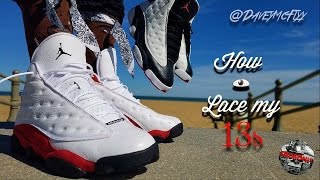 How I lace my Air Jordan 13 amp On Foot [upl. by Ruelle631]