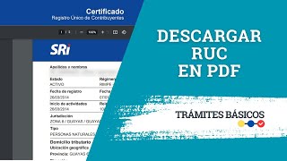 ¿Cómo descargar el Certificado de RUC en pdf SRI en línea [upl. by Janot778]