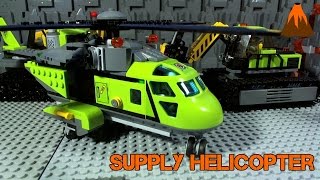 Lego Volcano Explorers Supply Helicopter Stopmotion [upl. by Gehlbach]