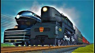 HEAD TO HEAD  Pennsylvania Railroad  PRR S1 vs T1 Trainz [upl. by Dyana370]