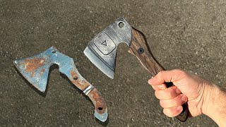 Forging Youtube Survival AXE From an old Demolishing Hatchet [upl. by Venable]