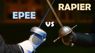 Italian Rapier vs Sports Epee  HEMA vs Sport fencing  Weapon Confrontations  part 1 [upl. by Vasilis]