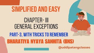 CHAPTER III GENERAL EXCEPTIONS BNS l Bns complete lecture l bhartiya nyaya sanhita l [upl. by Meehyr]