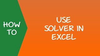 How to Use Solver in Excel [upl. by Amzaj]