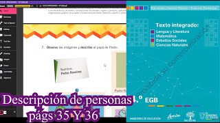 Descripción de personas págs 35 y 36 Texto de Lengua y Literatura Integrado 4°EGB [upl. by Saba]