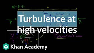 Turbulence at high velocities and Reynolds number  Physics  Khan Academy [upl. by Abihsot382]