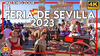 FERIA DE SEVILLA 2023  Tarde  4K UHD Walking Virtual Tour Spain 2023 [upl. by Kyne]