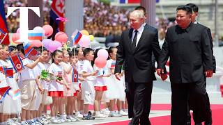 Putin receives lavish welcome in North Korea [upl. by Hemingway454]