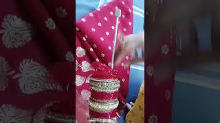 Beautiful saree matching bangle set 😘bainganshortlove💕 [upl. by Rendrag]