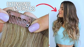 ¿Como PONER EXTENSIONES de CABELLO NATURAL con CLIP 🥳 PASO A PASO [upl. by Elicia]