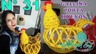 Manualidades Milagros Ena N° 31 Gallina Porta Huevos tejido a crochet hecho con botellas plásticas [upl. by Novihc]