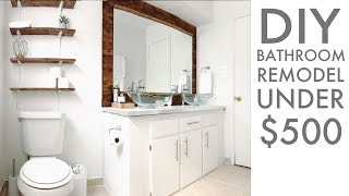 Remodeling a bathroom for Under 500  DIY  How To  Modern Builds  EP 67 [upl. by Zollie502]