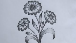 How To Draw Flower Step by Step Easy Flower Drawing [upl. by Achilles578]