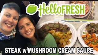 Cooking another delicious Hello Fresh meal Meal 5 Steak wMushroom Cream Sauce [upl. by Kwarteng259]