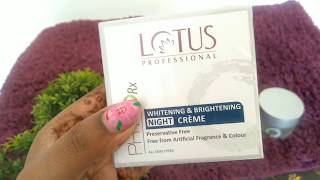 Lotus professional phytoRx whitening and brightening night cream unboxing and review  Best cream [upl. by Ynnad]