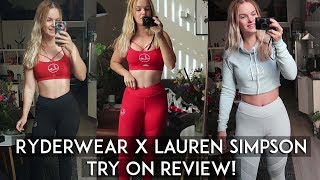 RYDERWEAR X LAUREN SIMPSON  GYMWEAR UNBOXING REVIEW  TRY ON [upl. by Oicatsana]