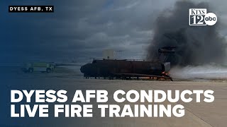 Dyess Air Force Base conducts live fire training for emergency readiness [upl. by Meluhs]